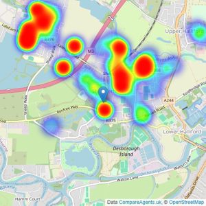 Bazely & Co - Shepperton listings heatmap