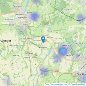 BCM - Isle of Wight listings heatmap