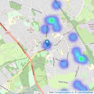 BE Property Services - Woolton listings heatmap