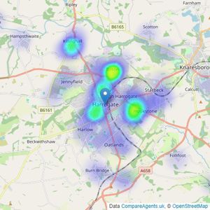 Beadnall & Copley - Harrogate listings heatmap