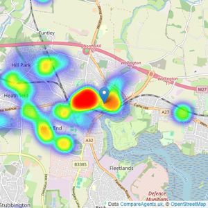 Beals - Fareham listings heatmap