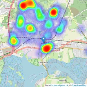 Beals - Havant listings heatmap