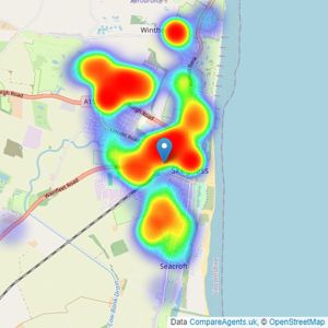 Beam Estate Agents - Skegness listings heatmap