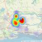 Bear Estate Agents - Hockley listings heatmap