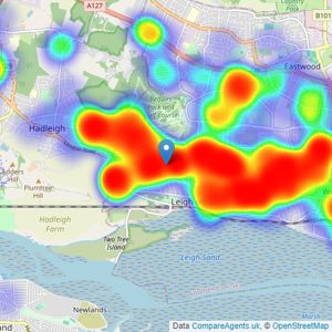 Bear Estate Agents - Leigh-on-Sea listings heatmap