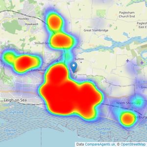 Bear Estate Agents - Southend-on-Sea listings heatmap