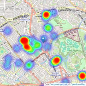 Beauchamp Estates Ltd - St John's Wood listings heatmap