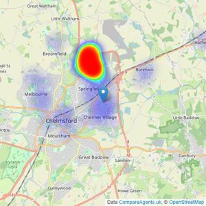 Beaulieu Estates Limited - Chelmsford listings heatmap