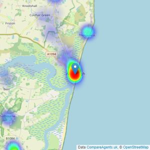 Bedfords - Aldeburgh listings heatmap