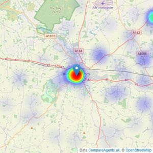 Bedfords - Bury St Edmunds listings heatmap