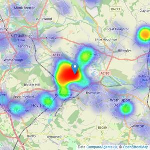 Beecroft Estates - Barnsley listings heatmap