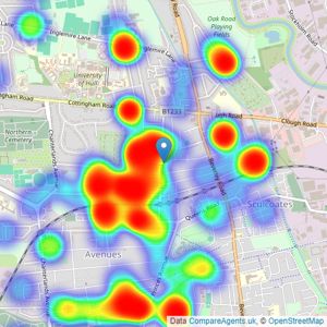 Beercocks - Newland Avenue, Hull listings heatmap