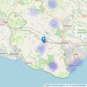 Bees Homes - Alfriston listings heatmap