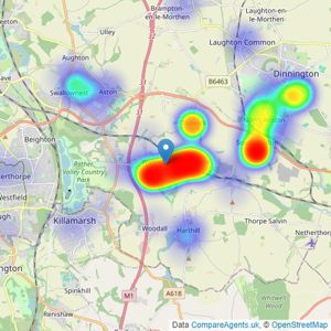 Bell & Co Estates - Kiveton Park listings heatmap