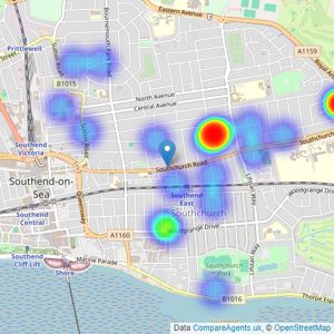 Belle Vue Property Services - Southend-on-sea listings heatmap