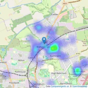 Bellus Property - Bishopbriggs listings heatmap