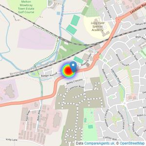 Bellway Homes (East Midlands) listings heatmap