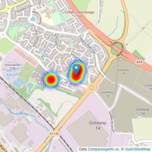 Bellway Homes Ltd (Eastern Counties) listings heatmap