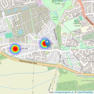 Bellway Homes Ltd (Eastern Counties) listings heatmap