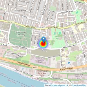 Bellway Homes (North East) listings heatmap