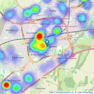 Belvoir - Basingstoke listings heatmap