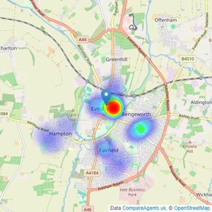 Belvoir - Evesham listings heatmap