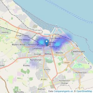 Belvoir - Grimsby listings heatmap