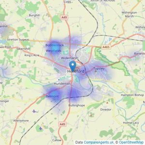 Belvoir - Hereford listings heatmap