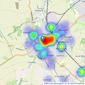 Belvoir - Hitchin listings heatmap