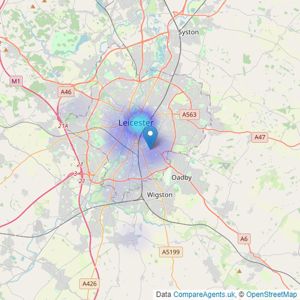 Belvoir - Leicester listings heatmap