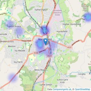 Belvoir - Macclesfield listings heatmap