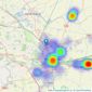 Belvoir - Peterborough listings heatmap