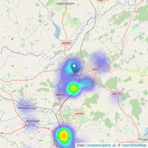 Belvoir Sales - Corby listings heatmap