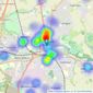 Belvoir Sales - Leamington Spa listings heatmap