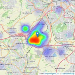 Belvoir Sales - Morley listings heatmap