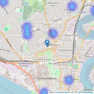 Belvoir Sales - Southampton listings heatmap