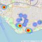 Belvoir Sales - Southsea listings heatmap