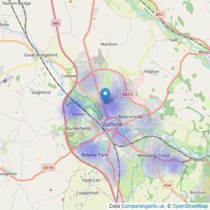 Belvoir Sales - Stafford listings heatmap