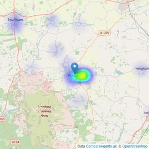 Belvoir Sales - Watton listings heatmap