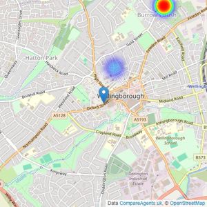 Belvoir Sales - Wellingborough listings heatmap