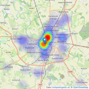 Belvoir - Shrewsbury listings heatmap