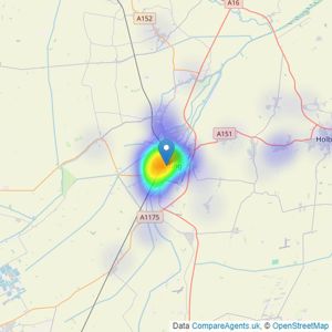 Belvoir - Spalding listings heatmap