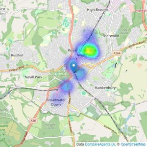 Belvoir - Tunbridge Wells listings heatmap