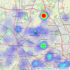 Belvoir - Wolverhampton listings heatmap