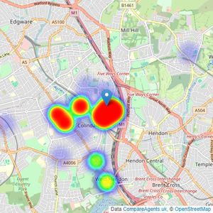 Benham & Reeves - Beaufort Park Colindale listings heatmap