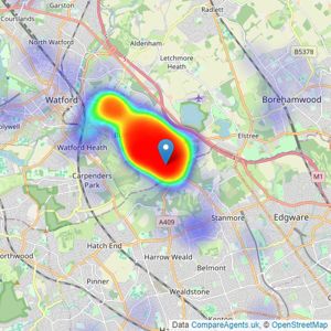 Benjamin Stevens - Bushey listings heatmap