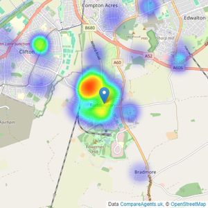 Benjamins - Ruddington listings heatmap