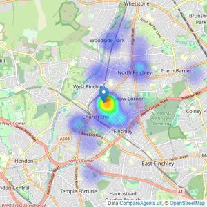 Bennett & Hall - London listings heatmap