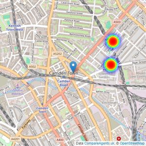 Bentley & Co - Camden listings heatmap