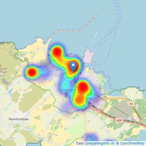 Beresford Adams - Holyhead listings heatmap